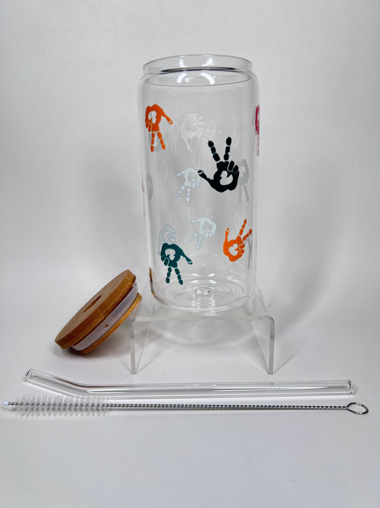 Peace & Ducks Glass Cup