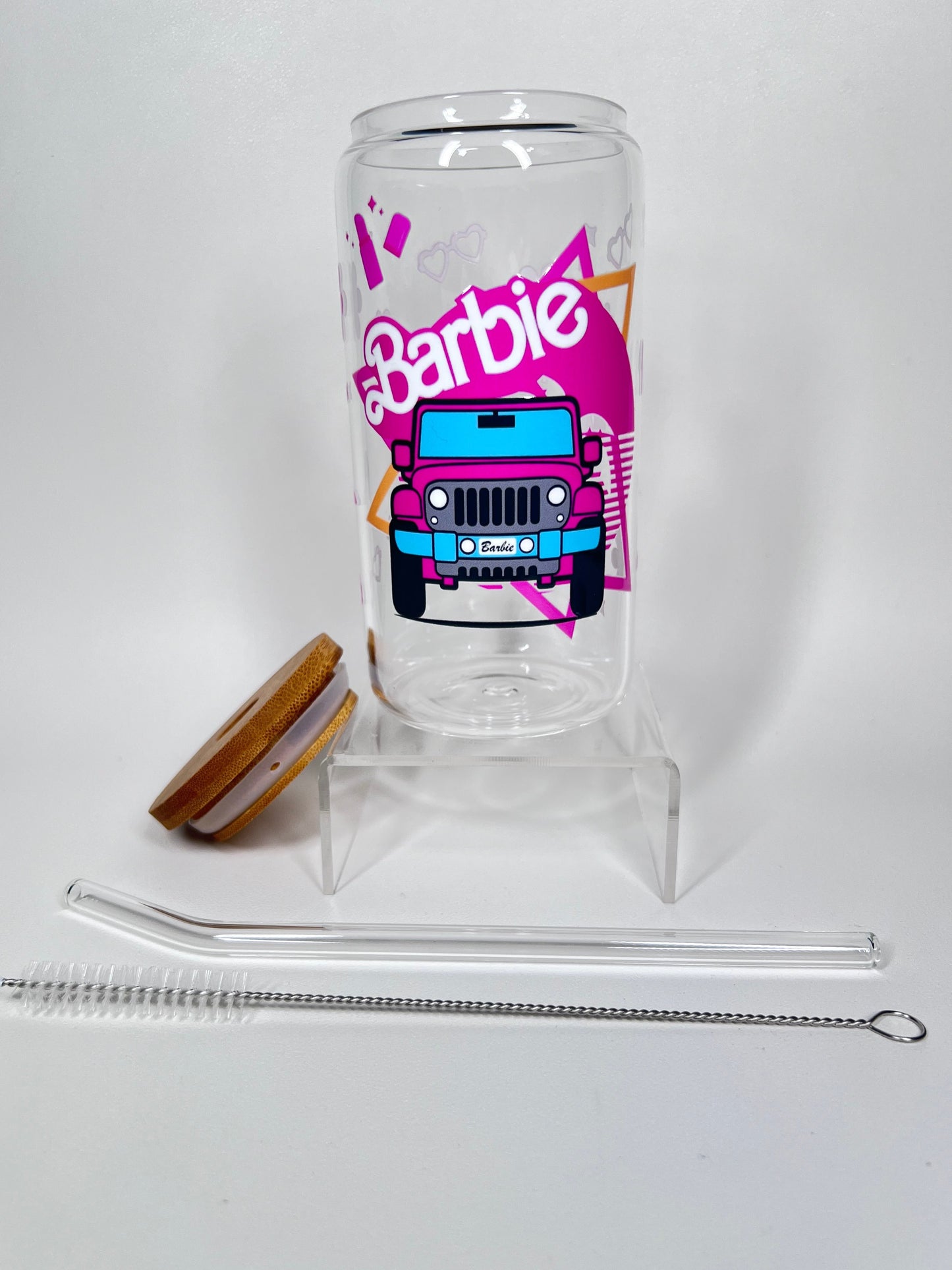 Jeep Barbie Glass Cup