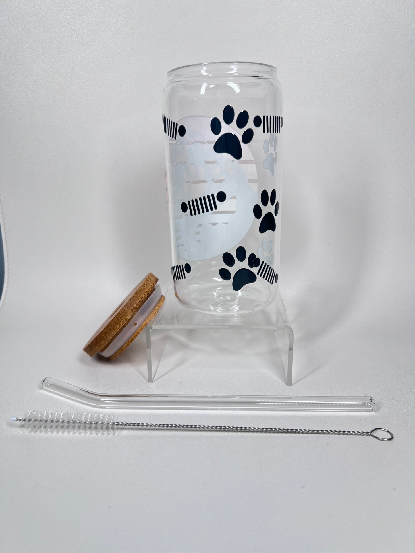 Jeep & Paws Glass Cup