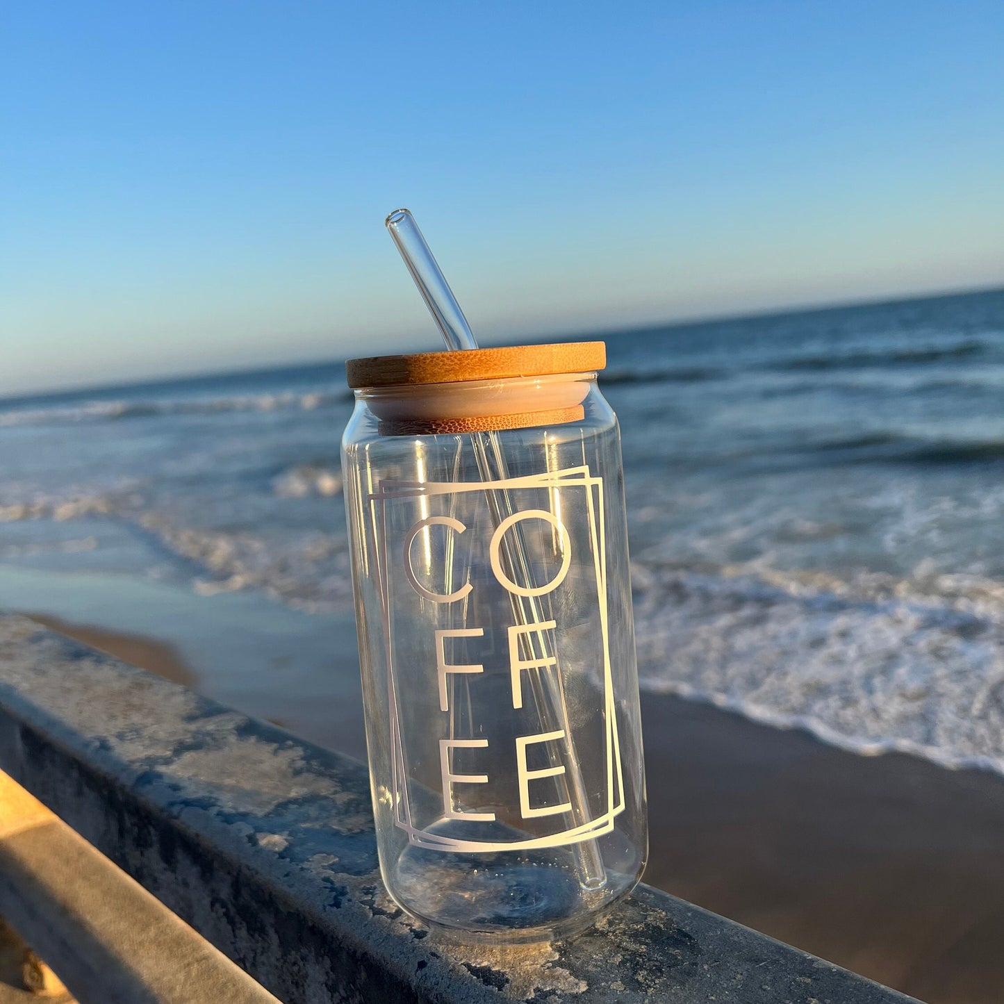 Glass Cups With Lid And Glass Straw